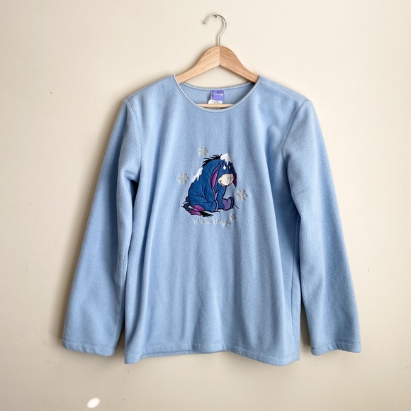 Vintage Disney Eeyore Fleece Sweater Sweatshirt size Medium - Picture 1 of 5